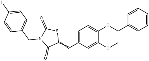 5-[4-(benzyloxy)-3-methoxybenzylidene]-3-(4-fluorobenzyl)-1,3-thiazolidine-2,4-dione Structure