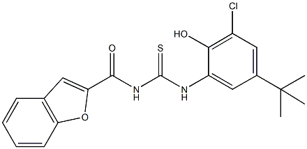 N-(1-benzofuran-2-ylcarbonyl)-N'-(5-tert-butyl-3-chloro-2-hydroxyphenyl)thiourea Structure