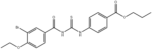 propyl 4-({[(3-bromo-4-ethoxybenzoyl)amino]carbothioyl}amino)benzoate Structure