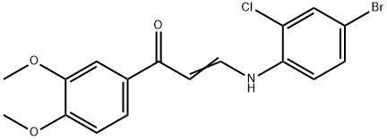 3-(4-bromo-2-chloroanilino)-1-(3,4-dimethoxyphenyl)-2-propen-1-one 구조식 이미지