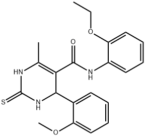 N-(2-ethoxyphenyl)-4-(2-methoxyphenyl)-6-methyl-2-thioxo-1,2,3,4-tetrahydro-5-pyrimidinecarboxamide Structure