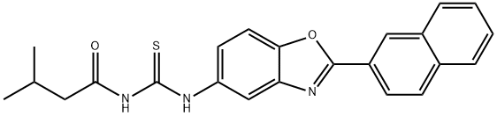 N-(3-methylbutanoyl)-N'-[2-(2-naphthyl)-1,3-benzoxazol-5-yl]thiourea 구조식 이미지