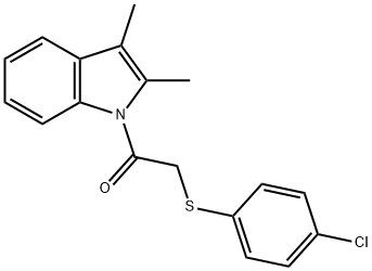 1-{[(4-chlorophenyl)sulfanyl]acetyl}-2,3-dimethyl-1H-indole Structure