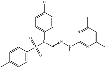 2-{[{4-chloro[(4-methylphenyl)sulfonyl]anilino}(imino)methyl]amino}-4,6-dimethylpyrimidine 구조식 이미지