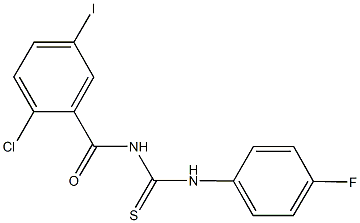 N-(2-chloro-5-iodobenzoyl)-N'-(4-fluorophenyl)thiourea 구조식 이미지