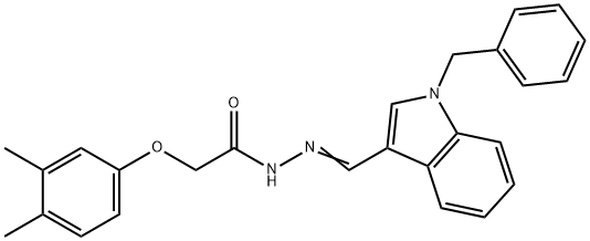 N'-[(1-benzyl-1H-indol-3-yl)methylene]-2-(3,4-dimethylphenoxy)acetohydrazide 구조식 이미지