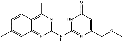 2-[(4,7-dimethyl-2-quinazolinyl)amino]-6-(methoxymethyl)-4-pyrimidinol 구조식 이미지