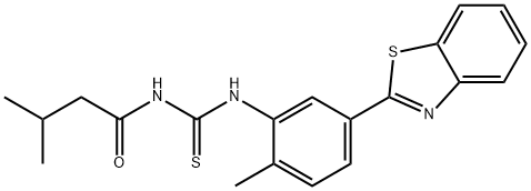 N-[5-(1,3-benzothiazol-2-yl)-2-methylphenyl]-N'-(3-methylbutanoyl)thiourea 구조식 이미지
