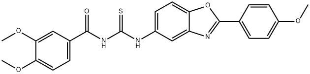 N-(3,4-dimethoxybenzoyl)-N'-[2-(4-methoxyphenyl)-1,3-benzoxazol-5-yl]thiourea 구조식 이미지