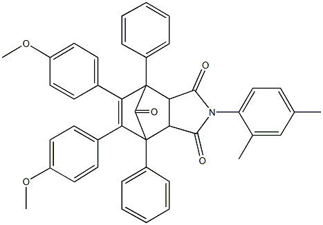 4-(2,4-dimethylphenyl)-8,9-bis(4-methoxyphenyl)-1,7-diphenyl-4-azatricyclo[5.2.1.0~2,6~]dec-8-ene-3,5,10-trione Structure