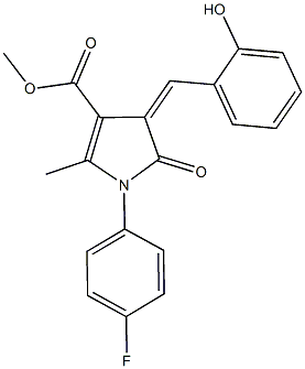methyl 1-(4-fluorophenyl)-4-(2-hydroxybenzylidene)-2-methyl-5-oxo-4,5-dihydro-1H-pyrrole-3-carboxylate 구조식 이미지