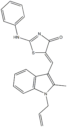 5-[(1-allyl-2-methyl-1H-indol-3-yl)methylene]-2-anilino-1,3-thiazol-4(5H)-one Structure