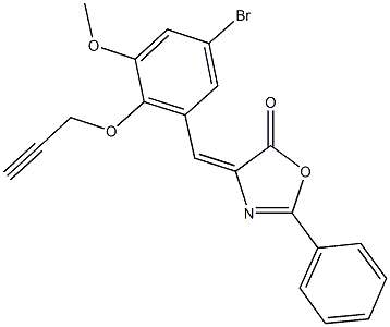4-[5-bromo-3-methoxy-2-(2-propynyloxy)benzylidene]-2-phenyl-1,3-oxazol-5(4H)-one Structure