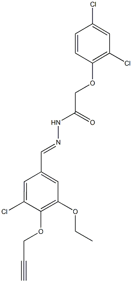 N'-[3-chloro-5-ethoxy-4-(2-propynyloxy)benzylidene]-2-(2,4-dichlorophenoxy)acetohydrazide Structure