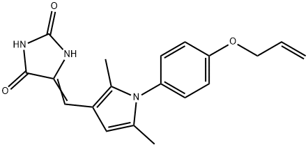 5-({1-[4-(allyloxy)phenyl]-2,5-dimethyl-1H-pyrrol-3-yl}methylene)-2,4-imidazolidinedione 구조식 이미지