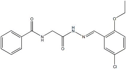 N-{2-[2-(5-chloro-2-ethoxybenzylidene)hydrazino]-2-oxoethyl}benzamide Structure