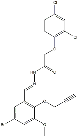 N'-[5-bromo-3-methoxy-2-(2-propynyloxy)benzylidene]-2-(2,4-dichlorophenoxy)acetohydrazide Structure