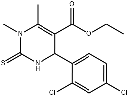 ethyl 4-(2,4-dichlorophenyl)-1,6-dimethyl-2-thioxo-1,2,3,4-tetrahydro-5-pyrimidinecarboxylate 구조식 이미지