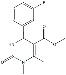 methyl 4-(3-fluorophenyl)-1,6-dimethyl-2-oxo-1,2,3,4-tetrahydropyrimidine-5-carboxylate 구조식 이미지