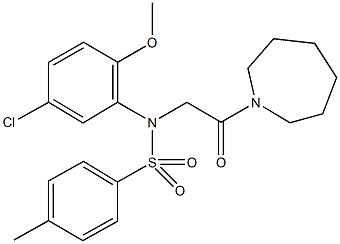 N-[2-(1-azepanyl)-2-oxoethyl]-N-(5-chloro-2-methoxyphenyl)-4-methylbenzenesulfonamide 구조식 이미지