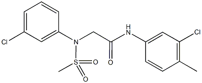 N-(3-chloro-4-methylphenyl)-2-[3-chloro(methylsulfonyl)anilino]acetamide Structure