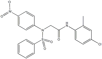 N-(4-chloro-2-methylphenyl)-2-[{4-nitrophenyl}(phenylsulfonyl)amino]acetamide 구조식 이미지