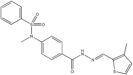 N-methyl-N-[4-({2-[(3-methyl-2-thienyl)methylene]hydrazino}carbonyl)phenyl]benzenesulfonamide Structure