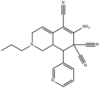 6-amino-2-propyl-8-(3-pyridinyl)-2,3,8,8a-tetrahydro-5,7,7(1H)-isoquinolinetricarbonitrile Structure