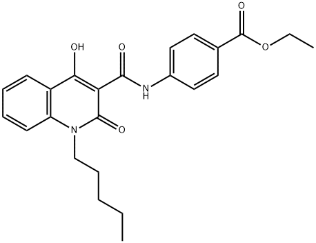 ethyl 4-{[(4-hydroxy-2-oxo-1-pentyl-1,2-dihydro-3-quinolinyl)carbonyl]amino}benzoate Structure