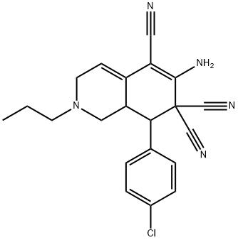 6-amino-8-(4-chlorophenyl)-2-propyl-2,3,8,8a-tetrahydro-5,7,7(1H)-isoquinolinetricarbonitrile Structure