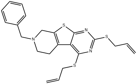 2,4-bis(allylsulfanyl)-7-benzyl-5,6,7,8-tetrahydropyrido[4',3':4,5]thieno[2,3-d]pyrimidine Structure