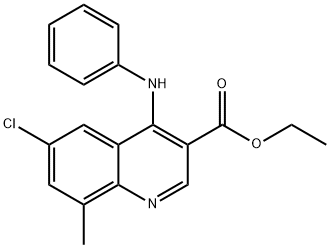 ethyl 4-anilino-6-chloro-8-methyl-3-quinolinecarboxylate 구조식 이미지