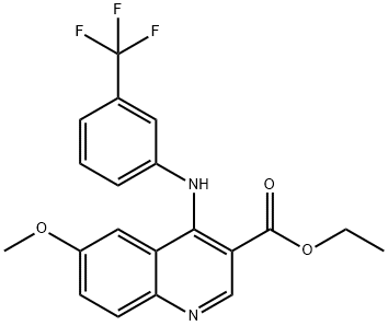 ethyl 6-methoxy-4-[3-(trifluoromethyl)anilino]-3-quinolinecarboxylate Structure