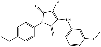 3-chloro-1-(4-ethylphenyl)-4-(3-methoxyanilino)-1H-pyrrole-2,5-dione 구조식 이미지