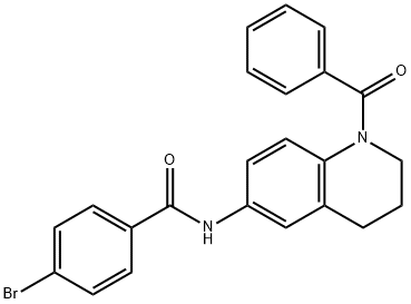 N-(1-benzoyl-1,2,3,4-tetrahydro-6-quinolinyl)-4-bromobenzamide 구조식 이미지