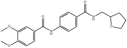 3,4-dimethoxy-N-(4-{[(tetrahydro-2-furanylmethyl)amino]carbonyl}phenyl)benzamide Structure