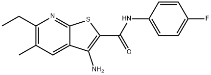 3-amino-6-ethyl-N-(4-fluorophenyl)-5-methylthieno[2,3-b]pyridine-2-carboxamide Structure