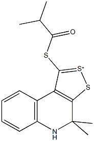 1-(isobutyrylsulfanyl)-4,4-dimethyl-4H,5H-[1,2]dithiolo[3,4-c]quinolin-2-ium 구조식 이미지