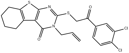 3-allyl-2-{[2-(3,4-dichlorophenyl)-2-oxoethyl]sulfanyl}-5,6,7,8-tetrahydro[1]benzothieno[2,3-d]pyrimidin-4(3H)-one Structure