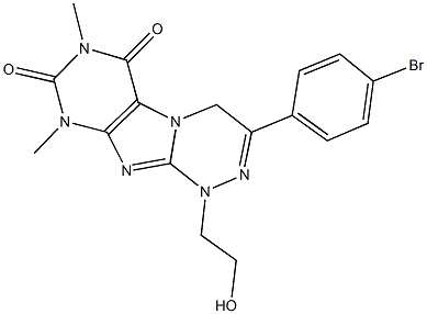 3-(4-bromophenyl)-1-(2-hydroxyethyl)-7,9-dimethyl-1,4-dihydro[1,2,4]triazino[3,4-f]purine-6,8(7H,9H)-dione 구조식 이미지