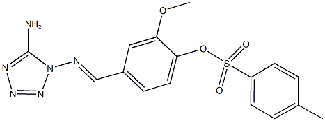 4-{[(5-amino-1H-tetraazol-1-yl)imino]methyl}-2-methoxyphenyl 4-methylbenzenesulfonate Structure