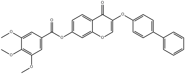 3-([1,1'-biphenyl]-4-yloxy)-4-oxo-4H-chromen-7-yl 3,4,5-trimethoxybenzoate Structure