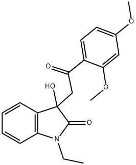 3-[2-(2,4-dimethoxyphenyl)-2-oxoethyl]-1-ethyl-3-hydroxy-1,3-dihydro-2H-indol-2-one 구조식 이미지