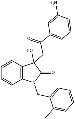 3-[2-(3-aminophenyl)-2-oxoethyl]-3-hydroxy-1-(2-methylbenzyl)-1,3-dihydro-2H-indol-2-one 구조식 이미지