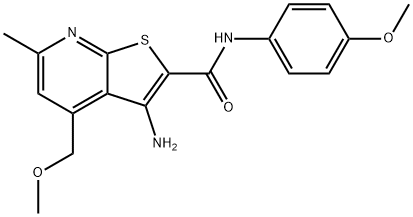 3-amino-4-(methoxymethyl)-N-(4-methoxyphenyl)-6-methylthieno[2,3-b]pyridine-2-carboxamide Structure