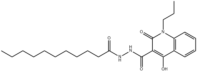 4-hydroxy-2-oxo-1-propyl-N'-undecanoyl-1,2-dihydro-3-quinolinecarbohydrazide Structure