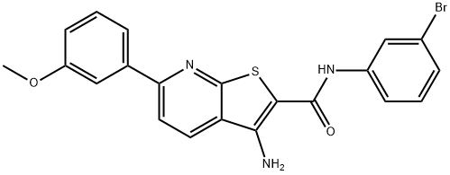 3-amino-N-(3-bromophenyl)-6-(3-methoxyphenyl)thieno[2,3-b]pyridine-2-carboxamide 구조식 이미지