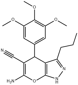 6-amino-3-propyl-4-(3,4,5-trimethoxyphenyl)-1,4-dihydropyrano[2,3-c]pyrazole-5-carbonitrile 구조식 이미지