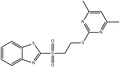 2-({2-[(4,6-dimethylpyrimidin-2-yl)sulfanyl]ethyl}sulfonyl)-1,3-benzothiazole 구조식 이미지