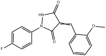 1-(4-fluorophenyl)-4-(2-methoxybenzylidene)-3,5-pyrazolidinedione 구조식 이미지